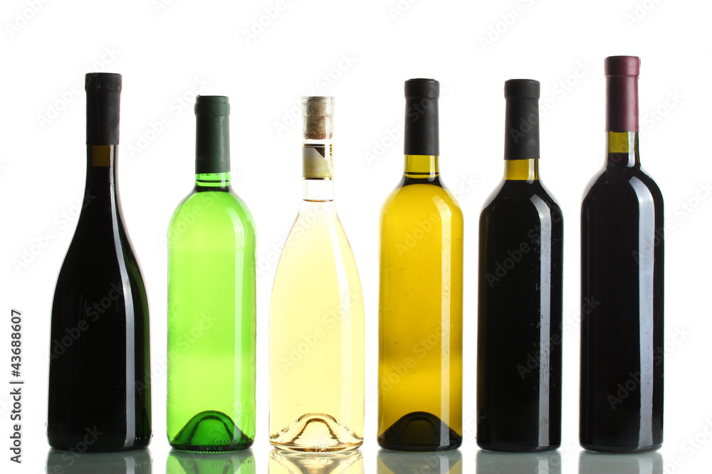 bottles of wine isolated on white bottles of wine isolated on white