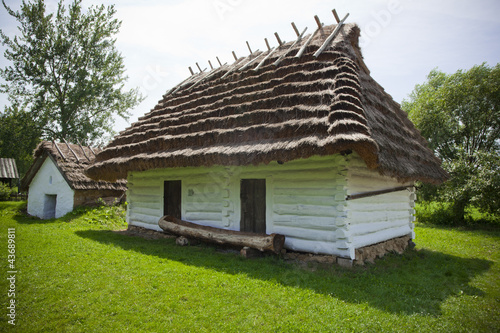 Old ethnographic house - open air museum in Sanok, Poland.