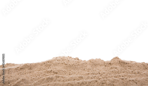 Sand scattering isolated on white background