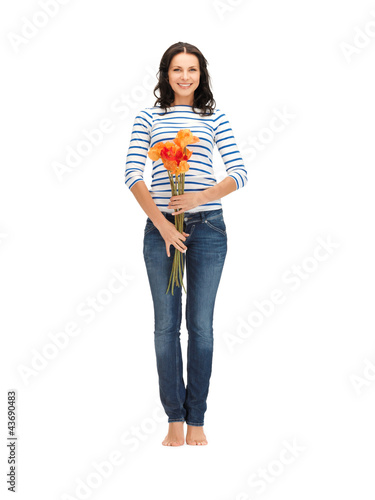 beautiful woman with flowers