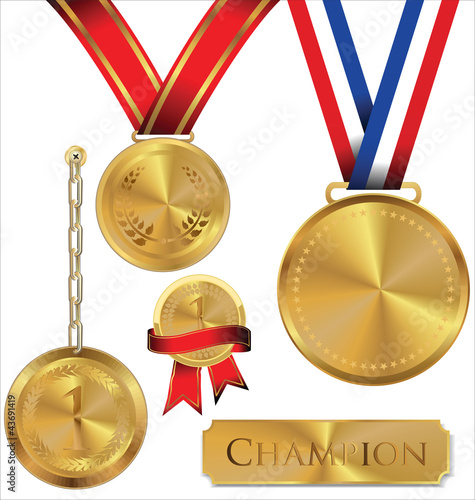 Vector illustration of gold medal