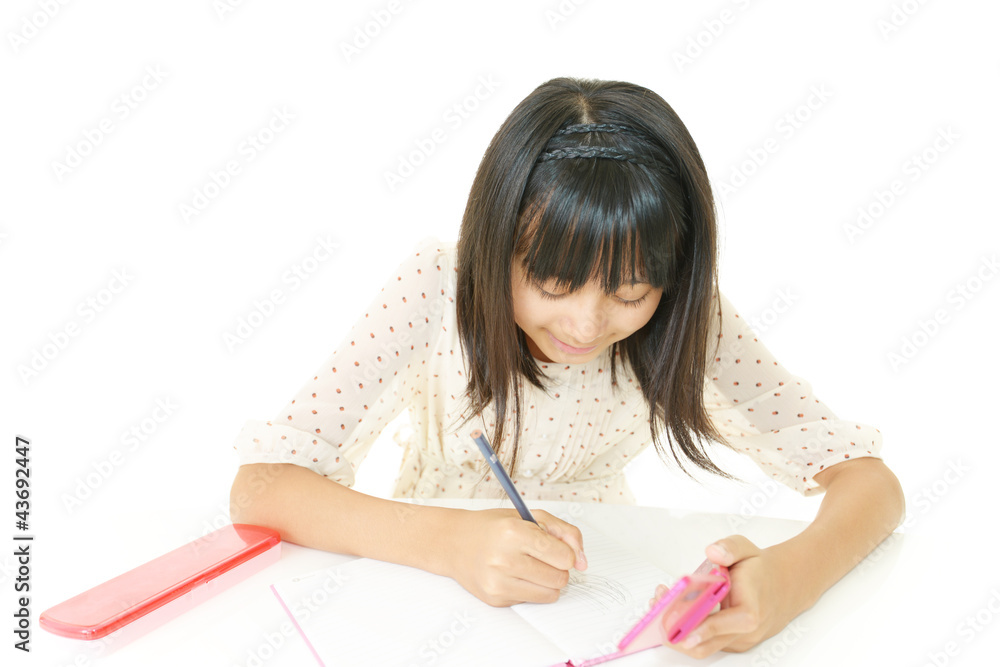 一生懸命勉強する受験生 一生懸命勉強する受験生