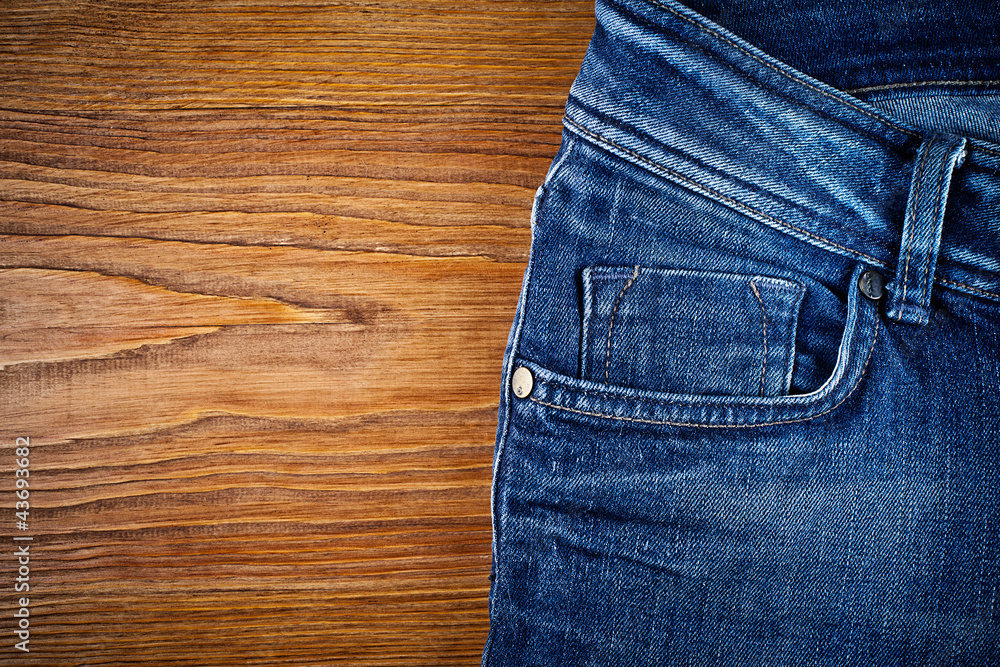 jeans on wood jeans on wood
