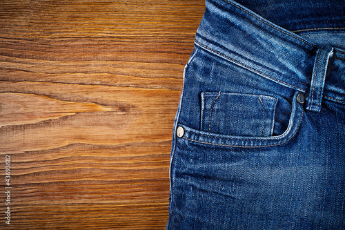jeans on wood