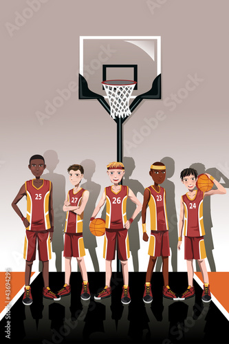 Basketball team players