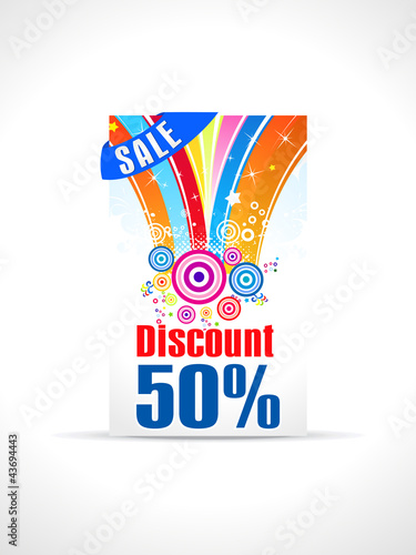 abstract fifty percent discount card template