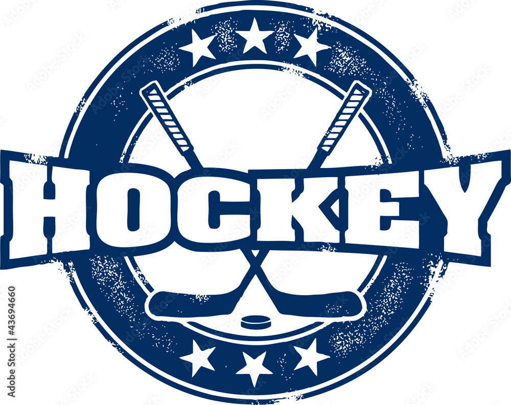 Naklejka premium Vintage Style Hockey Stamp