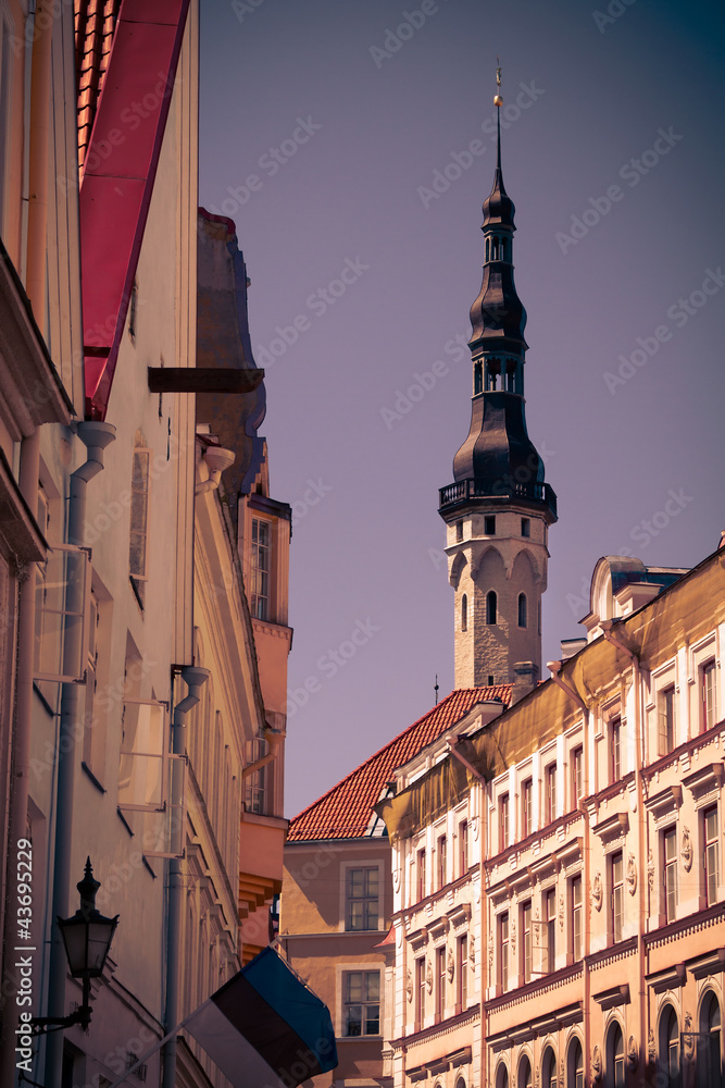 Obraz premium The medieval street in Old Tallinn