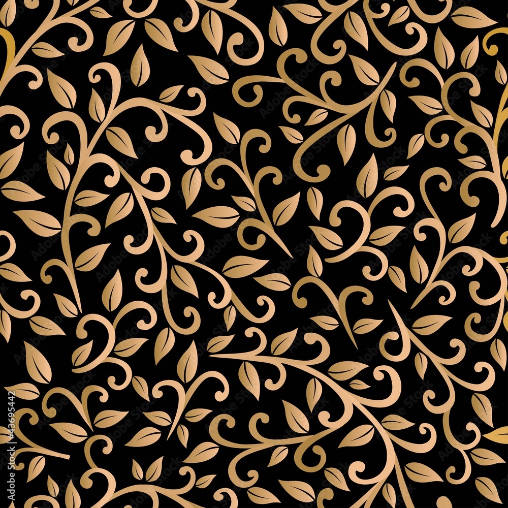 vector seamless pattern: golden leaves vector seamless pattern: golden leaves