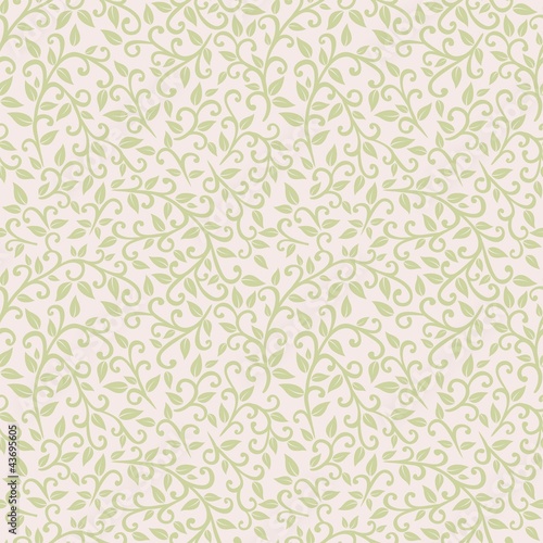 vector seamless pattern: spring foliage