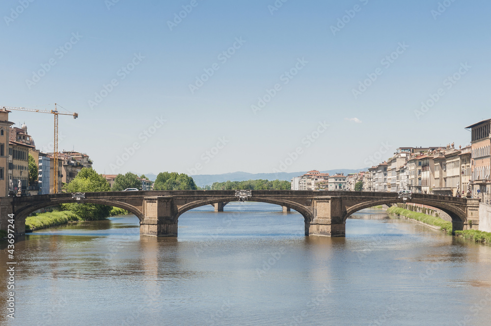 The Ponte alla Carraia bridge in Florence, Italy.