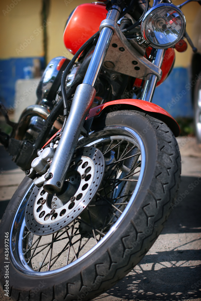 Front wheel of the motorcycle