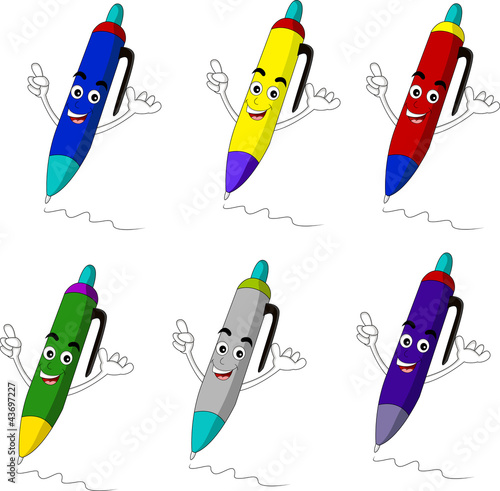 ballpoint cartoon set