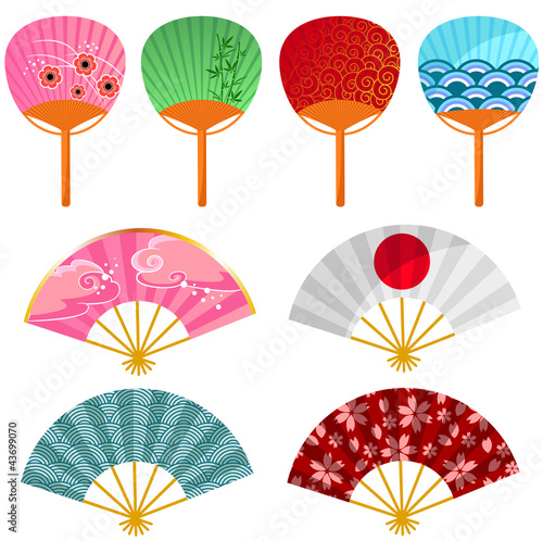 set of japanese fans