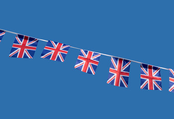 Small British Union Jack celebration flags.
