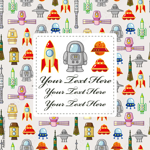 cartoon spaceship card