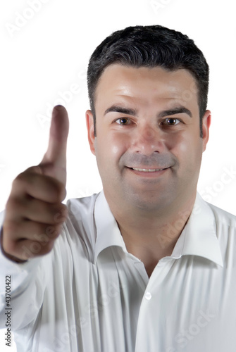 attractive man with positive attitude and smiling