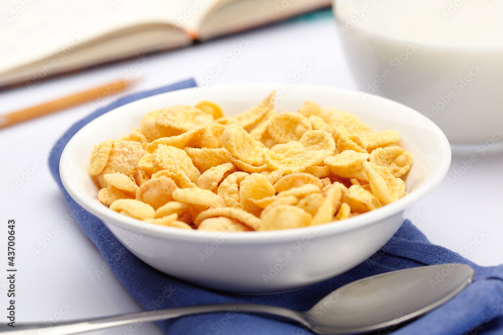 A bowl of cornflakes A bowl of cornflakes