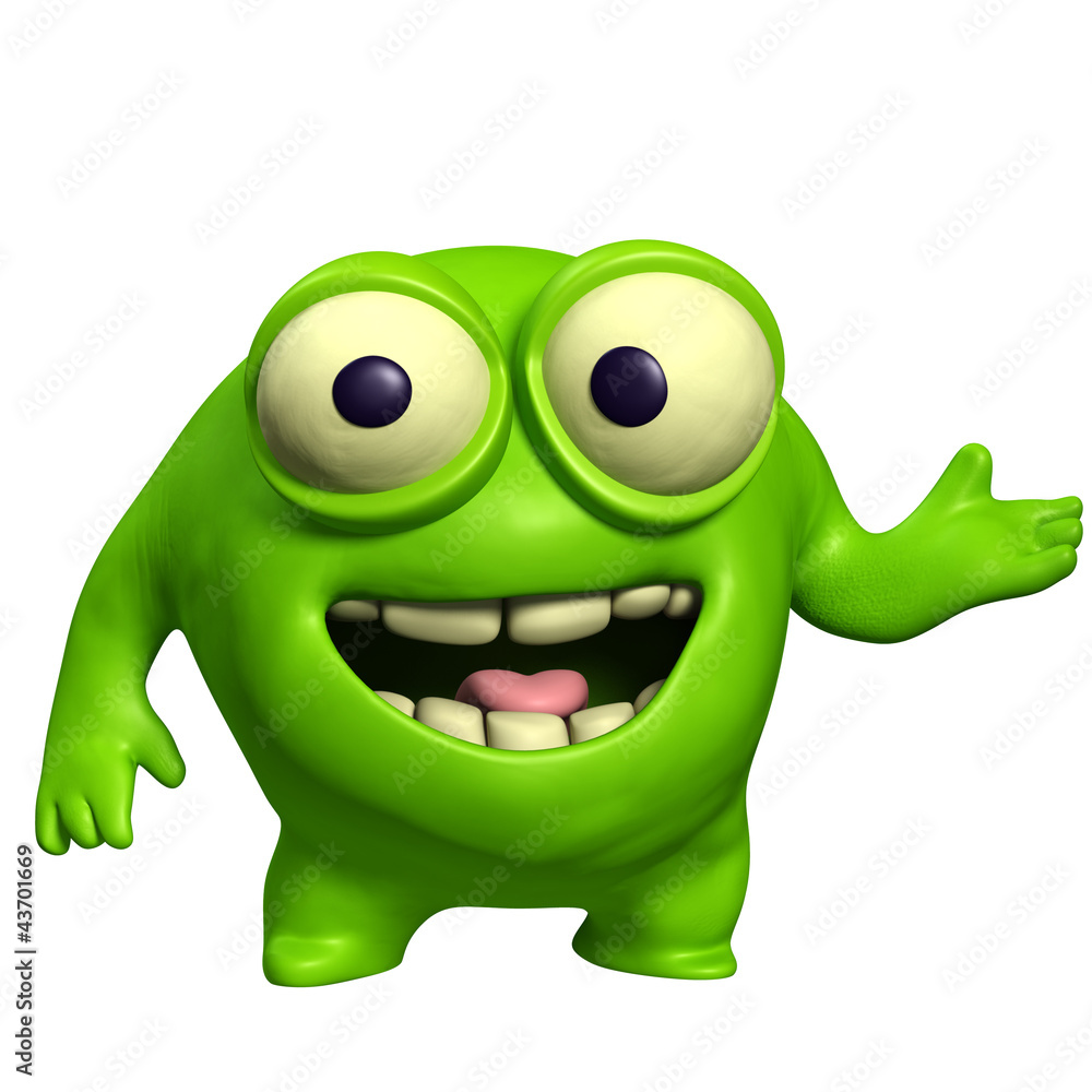 Fototapeta premium green cute monster