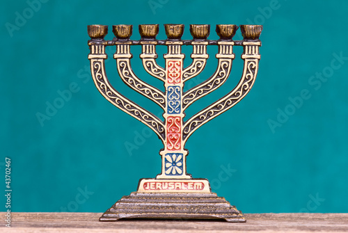 Schilderij op canvas menorah - candelabro a sette bracci