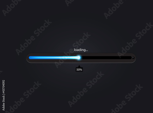 Blue loading bar. Vector