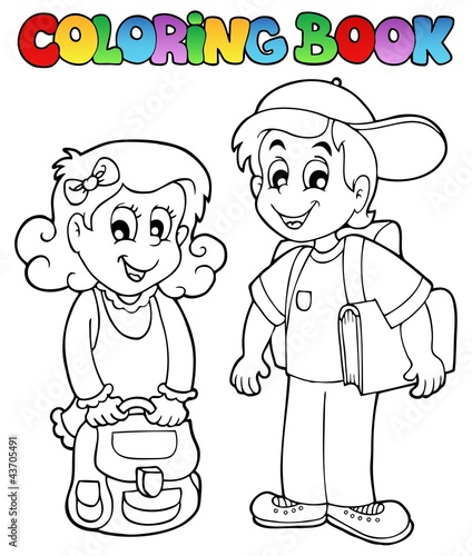 Coloring book school topic 3