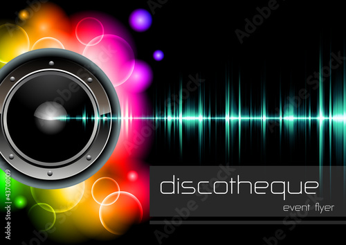 vector template "lights and sound" for disco events