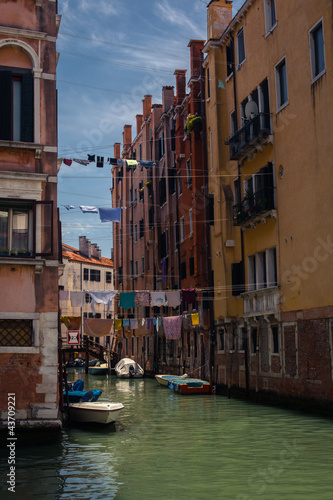 Venice canal with gondolas