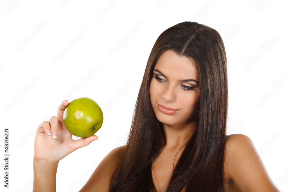 girl with a green apple, emotions girl with a green apple, emotions