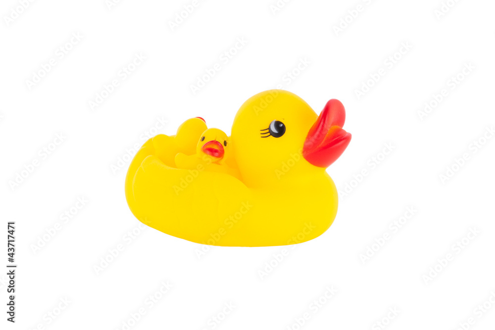 Yellow rubber duck with ducklings Yellow rubber duck with ducklings