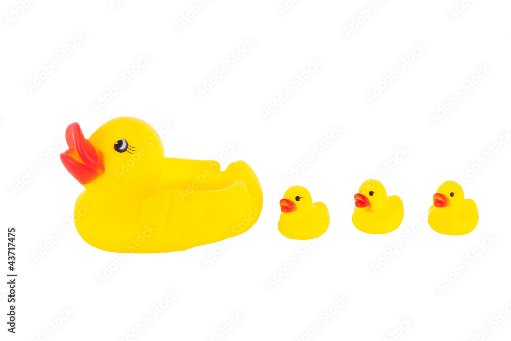 Yellow rubber duck with ducklings Yellow rubber duck with ducklings