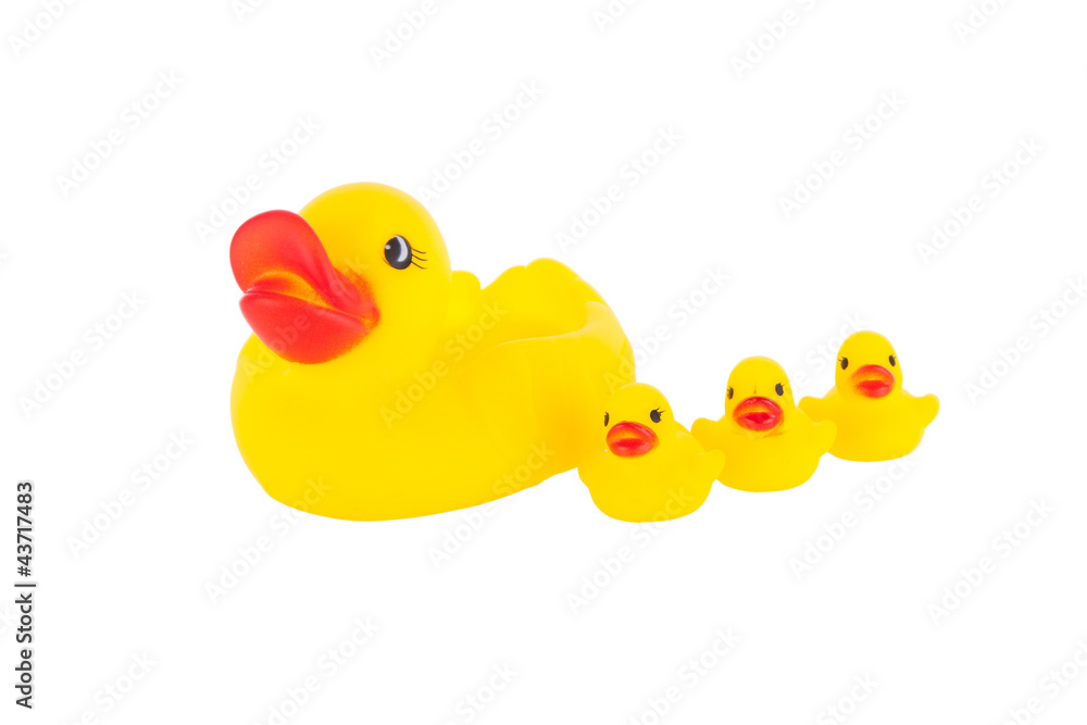 Yellow rubber duck with ducklings Yellow rubber duck with ducklings