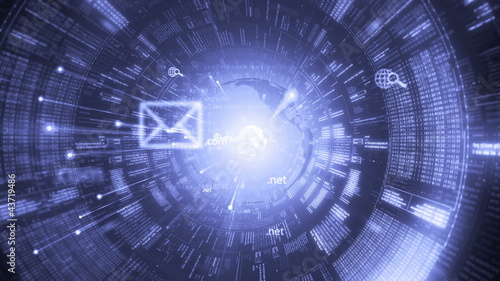 Digital tunnel. Internet. Technology background