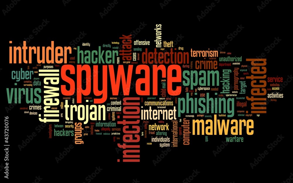 Spyware concept in tag cloud