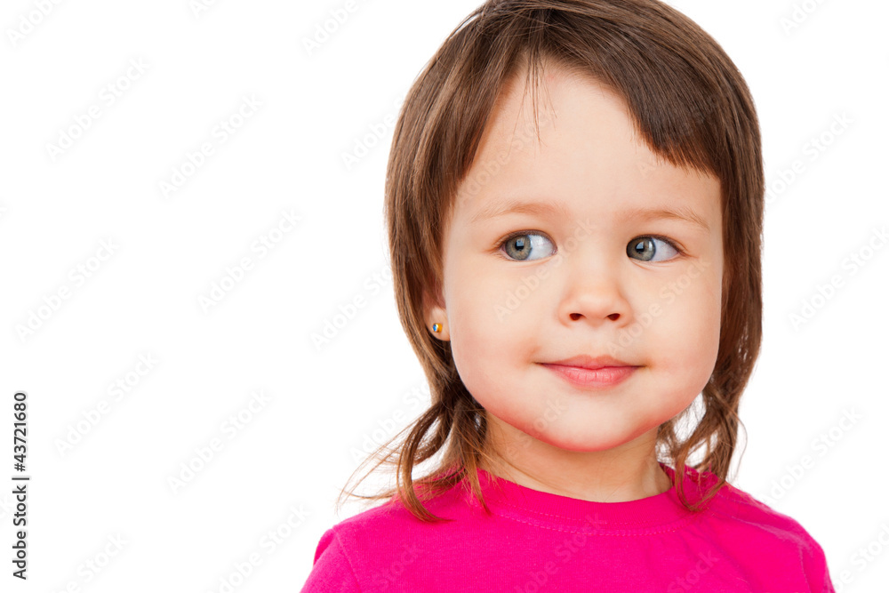 Portrait of a beautiful girl, isolated on white Portrait of a beautiful girl, isolated on white