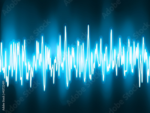 Sound waves oscillating glow light. EPS 8