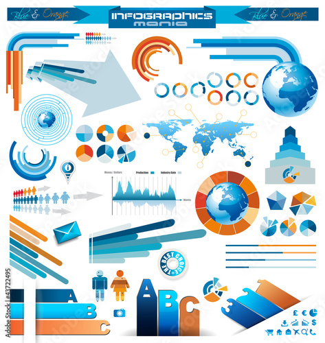 Premium infographics master collection: graphs, histograms...