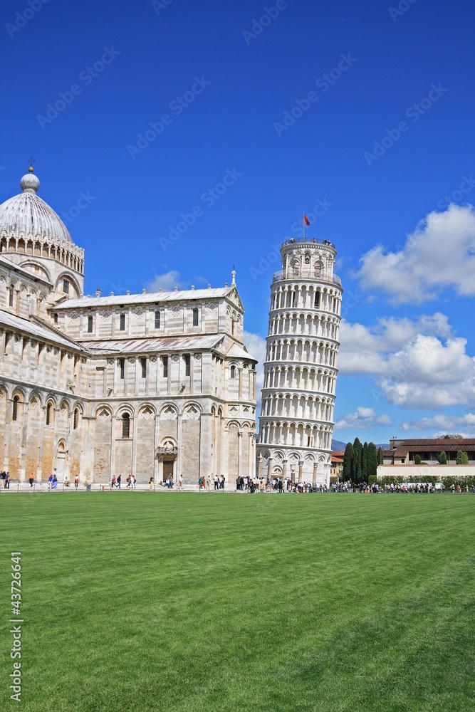 Pisa, Piazza dei miracoli, with the leaning tower.