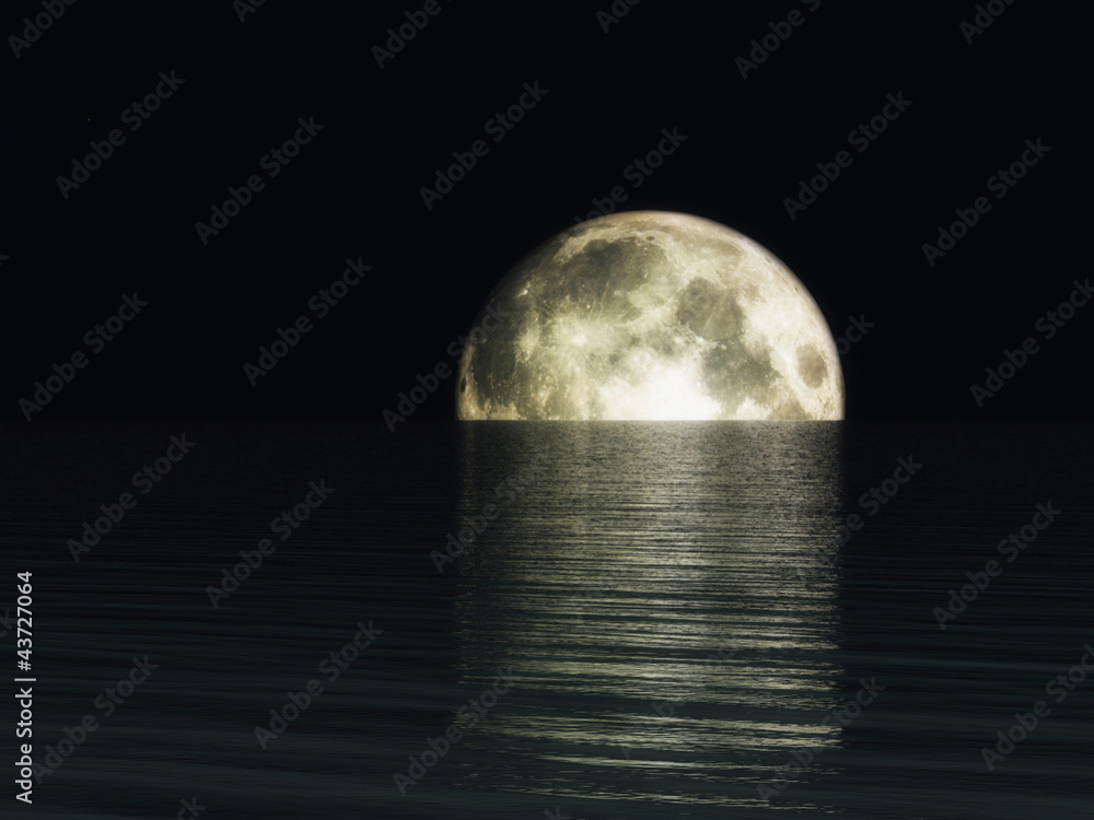 Naklejka premium Untergehender Vollmond