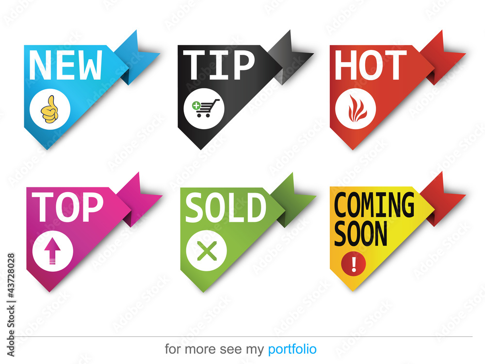 Corner ribbons - Sign-Symbol-Vector - New,Sold,Hot,Sale