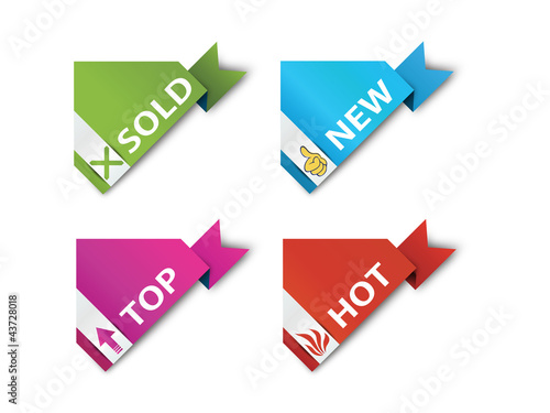 Corner ribbons - Sign-Symbol-Vector - New,Sold,Hot,Sale
