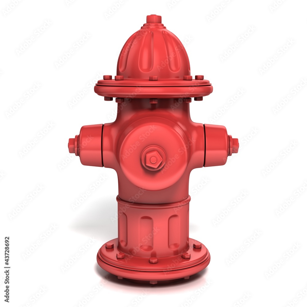 fire hydrant 3d illustration isolated on white - front view fire hydrant 3d illustration isolated on white - front view