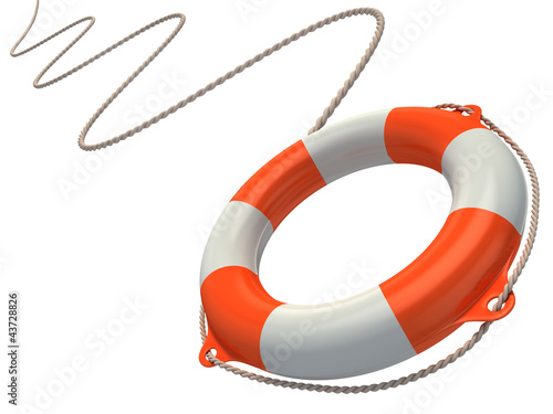 Obraz na plátně lifebuoy in the air 3d illustration