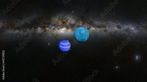Solar system with milky way galaxy
