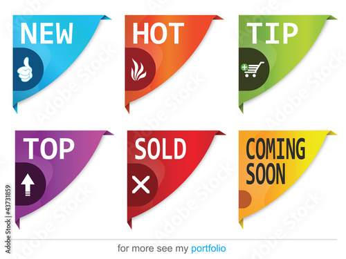 Corner ribbons - Sign-Symbol-Vector - New,Sold,Hot,Sale