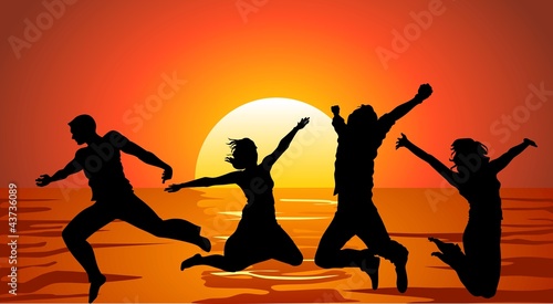 Jumping at Sunset