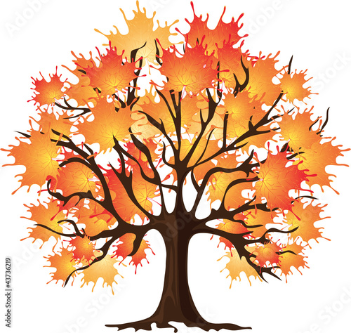 Art autumn tree. Maple
