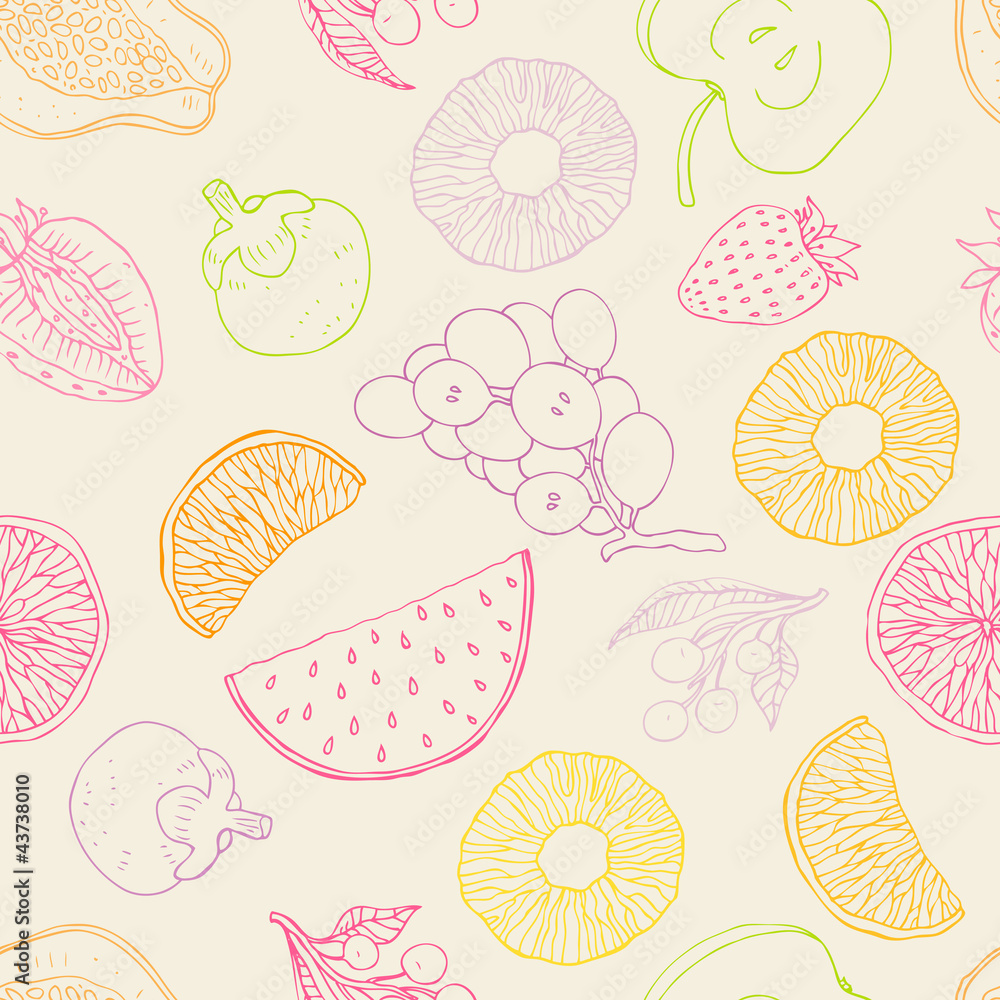 Seamless fruits background Seamless fruits background