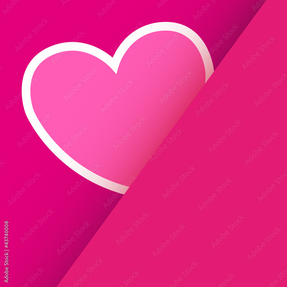 Heart from paper Valentines day card vector background