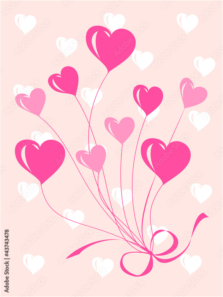 Greeting or invitation card with heart